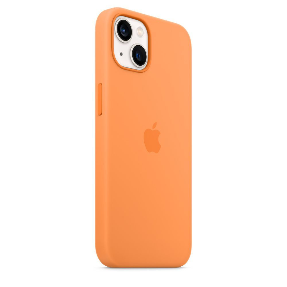 Силиконовый чехол MagSafe для iPhone 13 / с анимация / Silicone Case with MagSafe / оранжевый (Marigold) #1