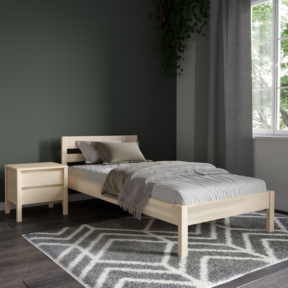 Кровать односпальная, 105х120 см, Hansales, деревянная #1