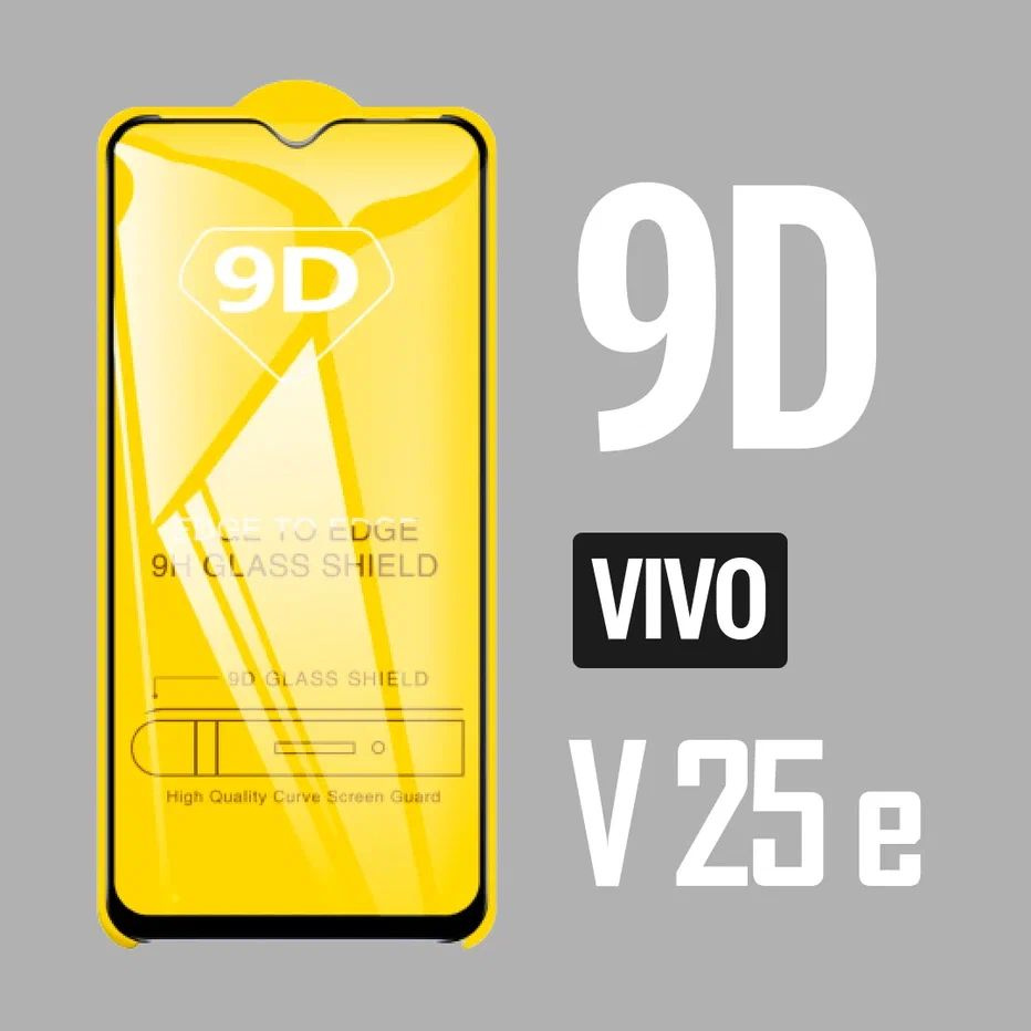 Защитное стекло для Vivo V25e, для Виво V25е, 9D на весь экран, черная рамка, полная проклейка  #1