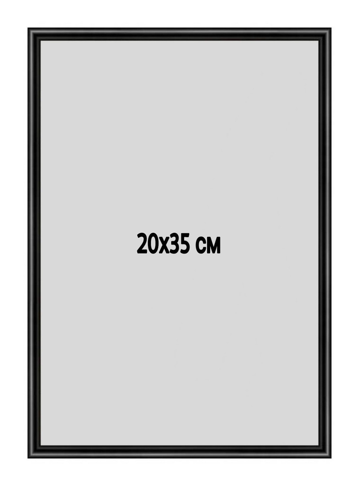 Фоторамка металлическая (алюминиевая) черная для постера, фотографии, картины 20х35 см. Рамка для зеркала. #1