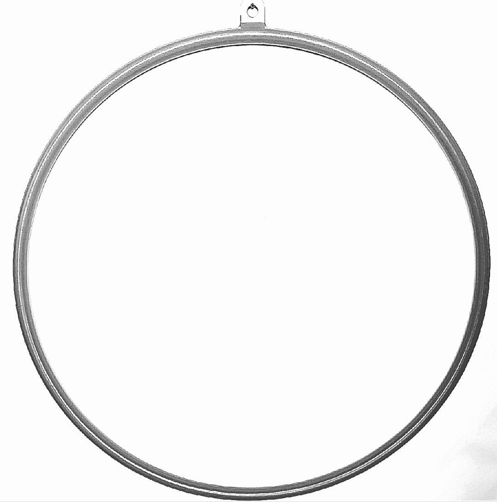 Металлическое кольцо для воздушной гимнастики. С подвесом (петля). Цвет темно-серый. Диаметр 85 см.  #1