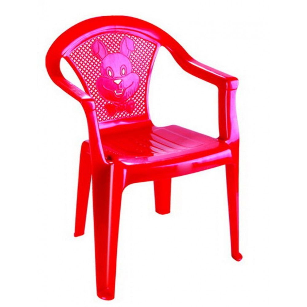 Кресло пластиковое детское Красно-Оранжевый 37х36 h54см с широкой спинкой  #1