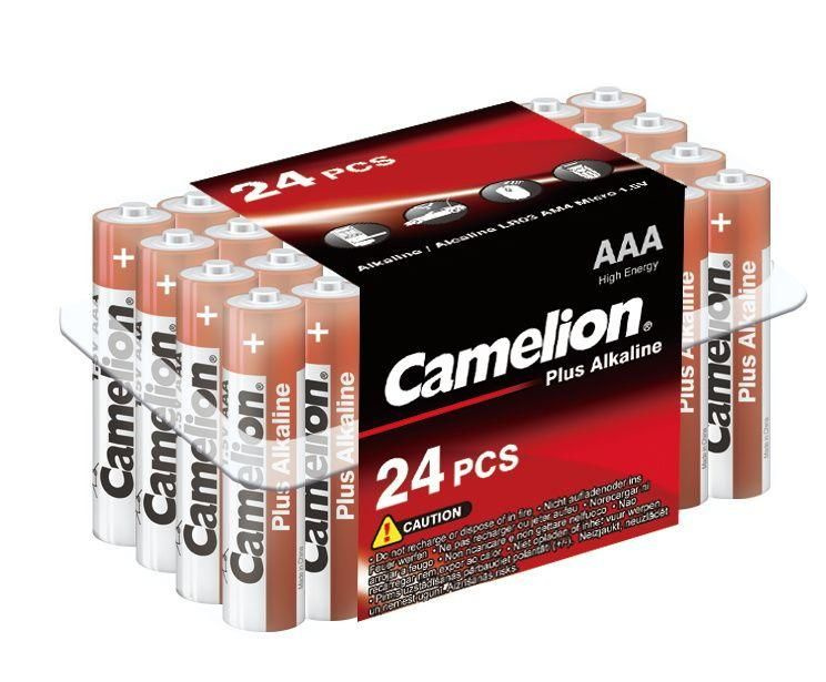 Элемент питания алкалиновый AAA/LR03 1.5В Plus Alkaline LR03-PB24 (уп.24шт) Camelion 7615  #1