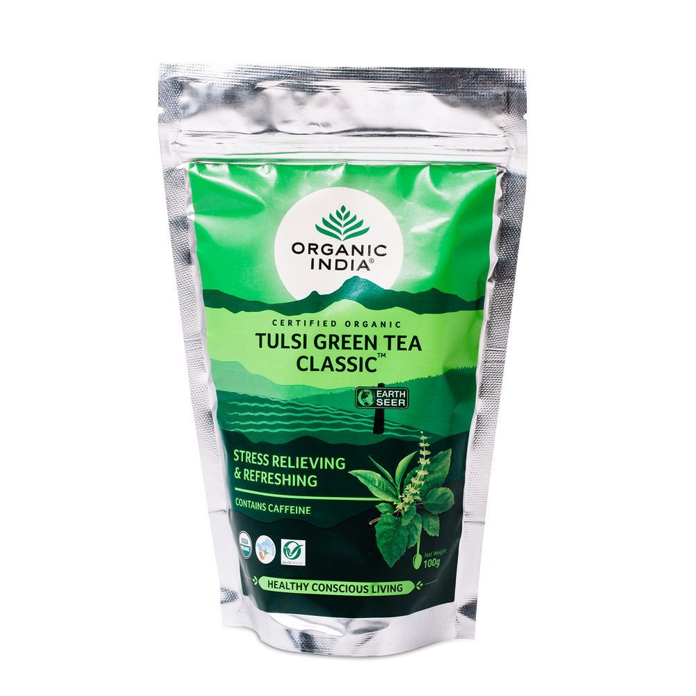 Organic India Tulsi Green Tea Classic (Тулси зеленый чай), 100гр #1