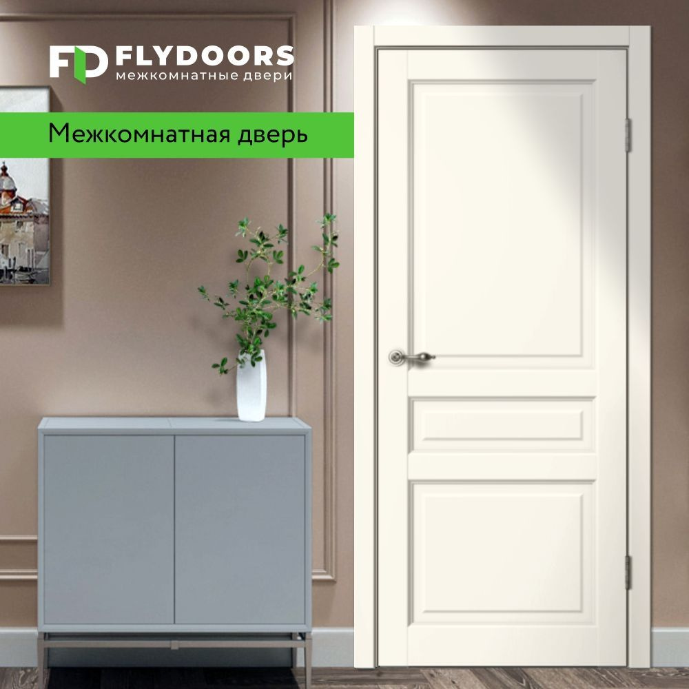 Дверь межкомнатная FLYDOORS комплект Classic С03 ПГ, цвет Ваниль, 600*2000,  #1