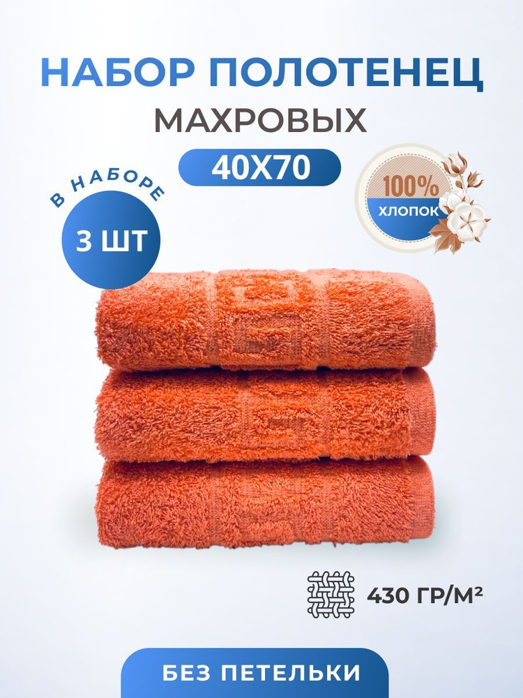 Полотенце махровое/TM TEXTILE/40х70см-3 шт./банное,кухонное,для рук,для лица,гостевое/хлопок 100%/8 марта,23 #1