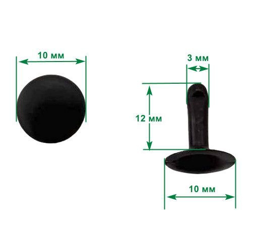 Хольнитены 10х12 мм заклепки односторонние, стальные, черные, 100 шт  #1