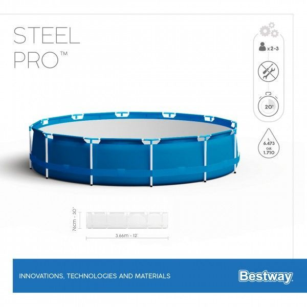 Каркасный бассейн Steel Pro 366х76см, 6473л #1