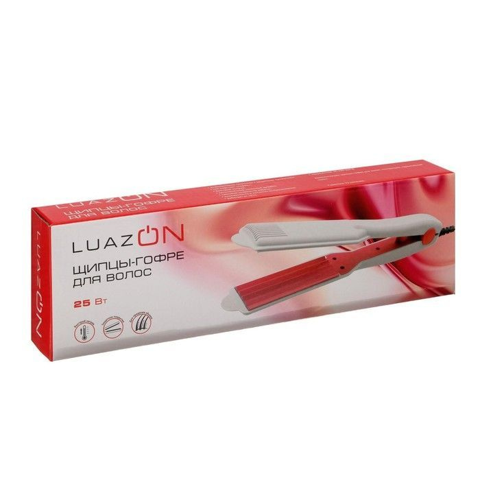 Щипцы-гофре Luazon LW-36, 25 Вт, алюминиевое покрытие, 90х35 мм, до 110 C, голубо-розовые  #1