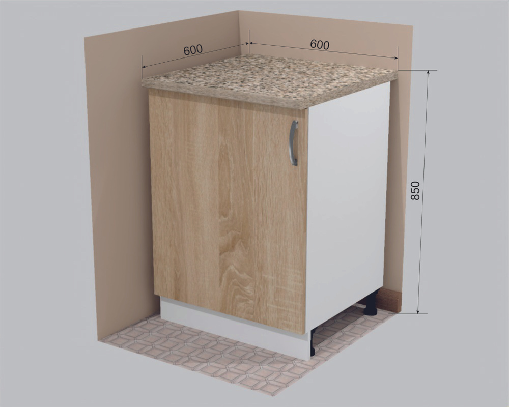 Кухонный модуль напольный 60х60х85 см, Модуль для кухни нижний Арси на 600  #1