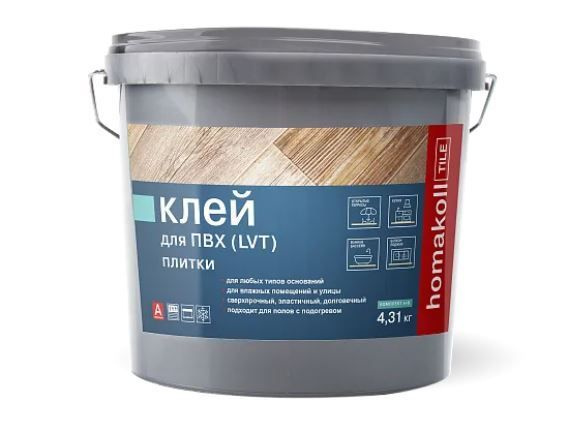 клей HOMAKOLL TILE 2K PU (4,31 КГ) ДЛЯ ПВХ, LVT ПЛИТКИ во влажных помещениях  #1