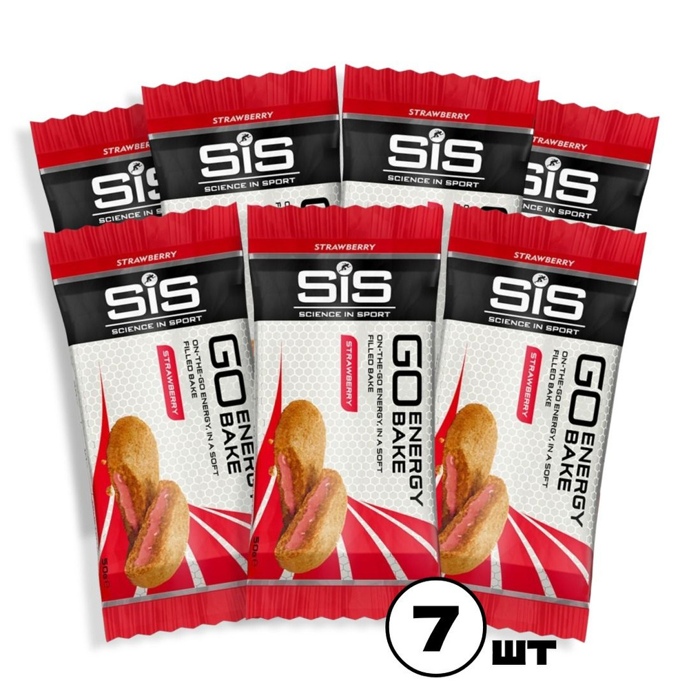 Энергетические батончики SCIENCE IN SPORT (SiS) GO Energy Bake 7 x 50 г, Клубника  #1