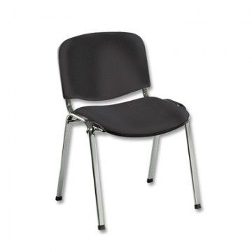 Стул для посетителей Easy Chair Rio (ИЗО) хром, ткань чёрная С-11/ТК-1  #1