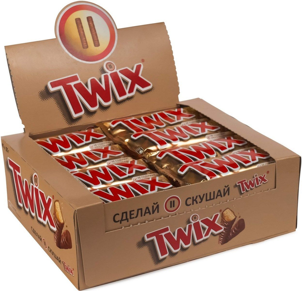 Батончик Twix шоколадный карамель, 55г x 40шт #1