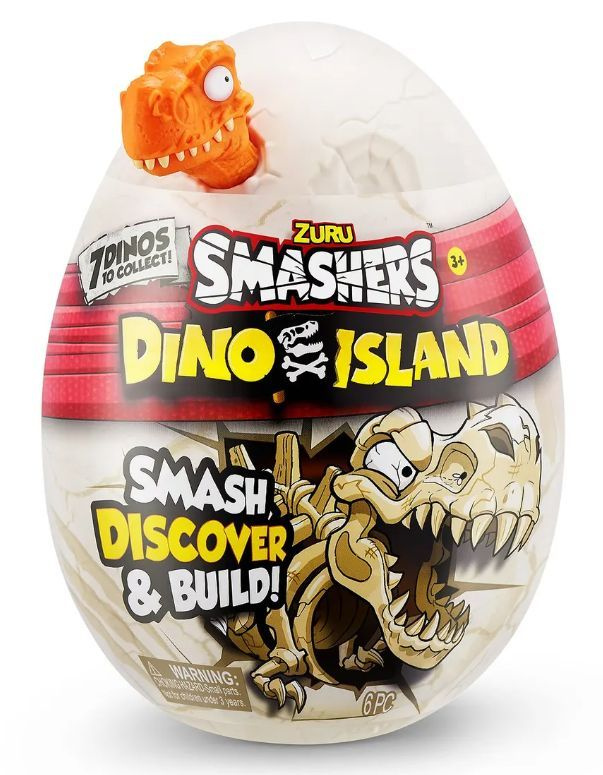 Zuru Smashers Dino Island Нано Яйцо динозавра 7495SQ1-S001 оранжевый 14 см  #1