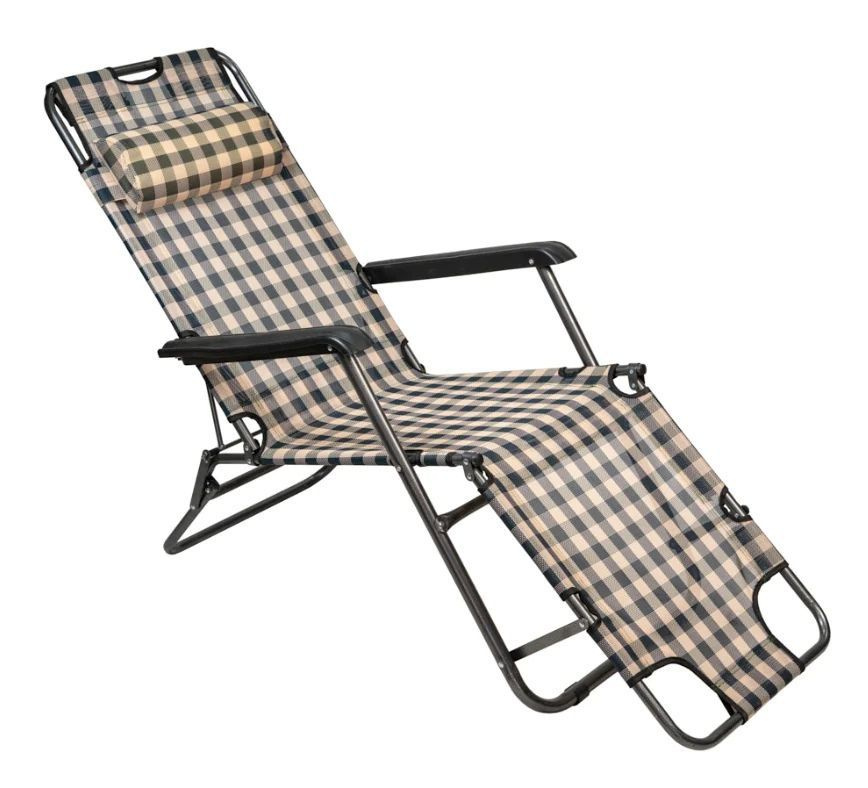 Кресло-шезлонг Сетка раскладное с подушкой под голову до 120кг  #1