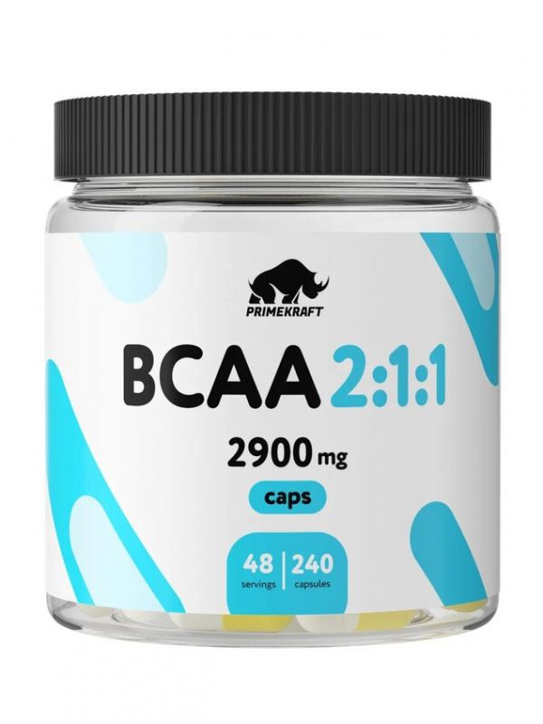 Аминокислоты PRIME KRAFT СПДПП BCAA 2:1:1 CAPS, банка 240 капсул #1