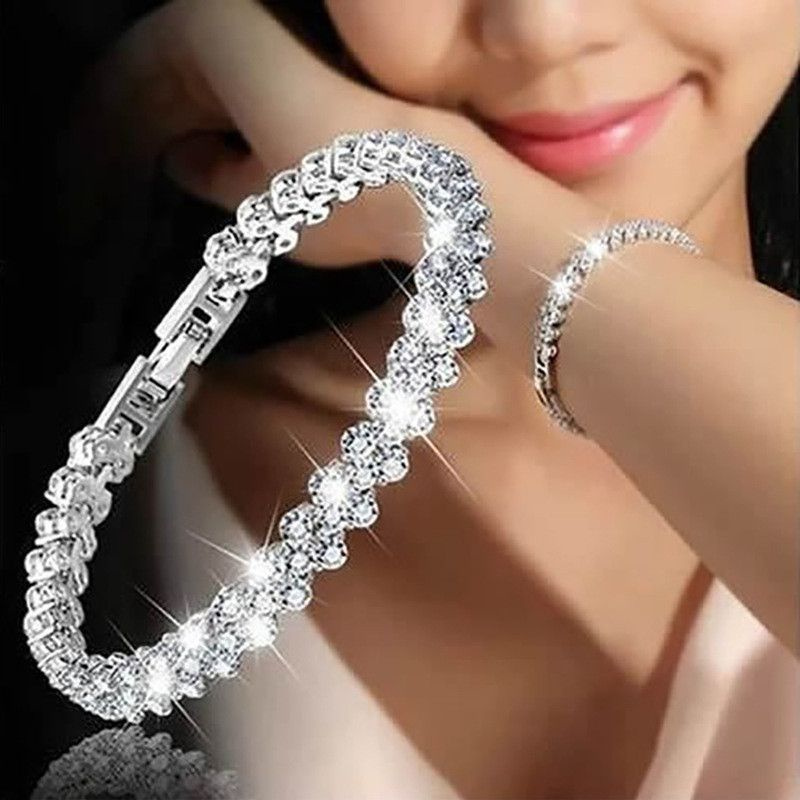 Женский браслет на руку, бриллиантовый белое золото, браслеты женские  #1