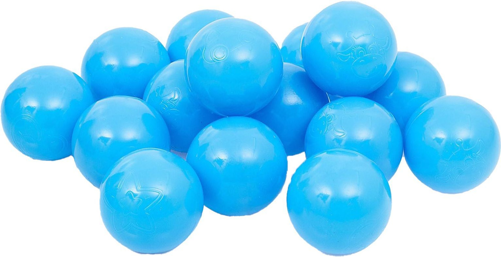 Шарики для сухого бассейна с рисунком из пластика, диаметр шара 7,5 см, набор 500 штук, цвет голубой #1