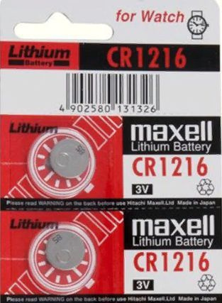 Литиевая дисковая Батарейка Maxell CR1216 Lithium 3V Япония 2 штуки  #1