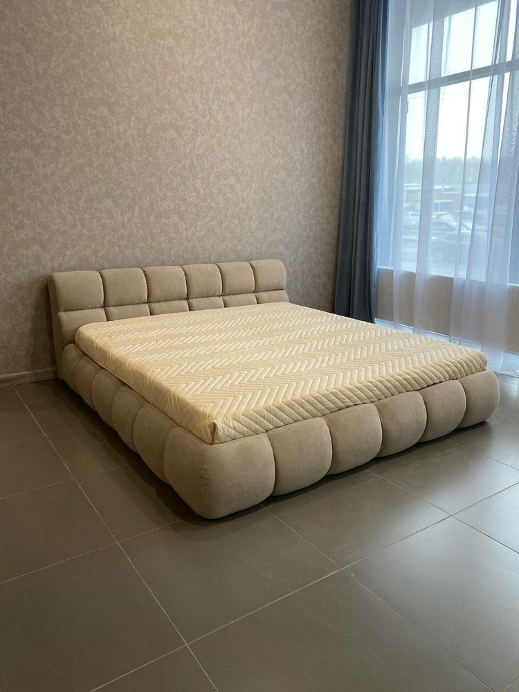 VIERO Кровать Касабланка мягкое изголовье с размером спального места 160х200 с ортопедическим основанием, #1