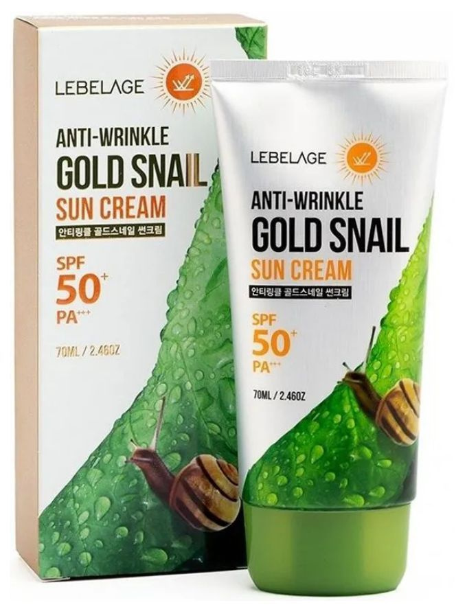 Lebelage, Anti-Wrinkle Gold Snail Sun Cream, Солнцезащитный крем против морщин с муцином улитки и золотом #1