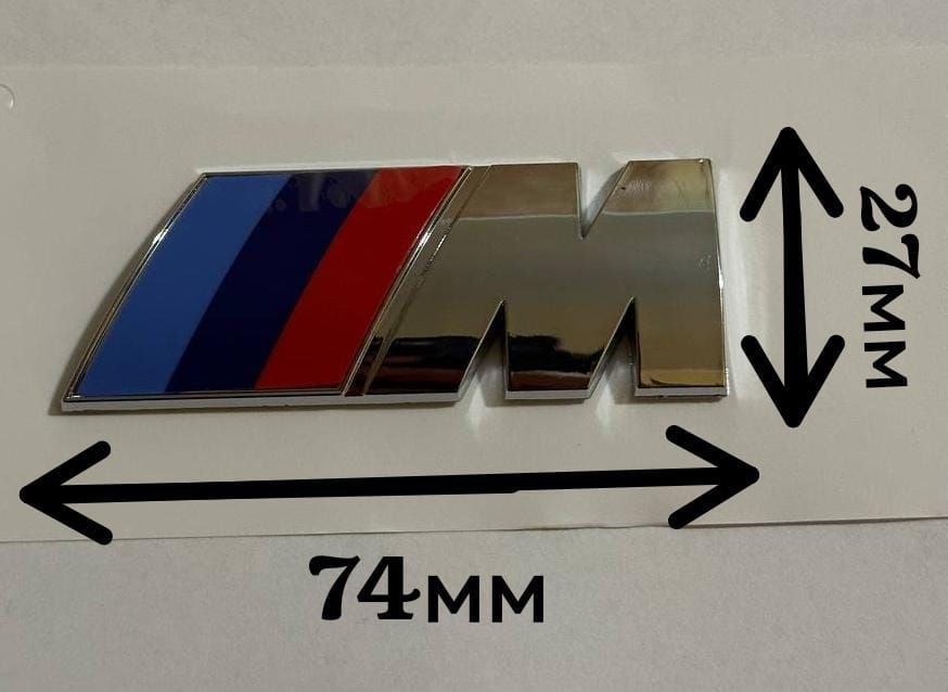 Эмблема BMW M Performance на крыло багажник дверь 74мм/27мм #1