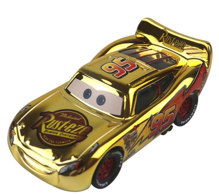 Металлическая машинка из мультфильма "Тачки" модель МакКуин -золотистый  #1