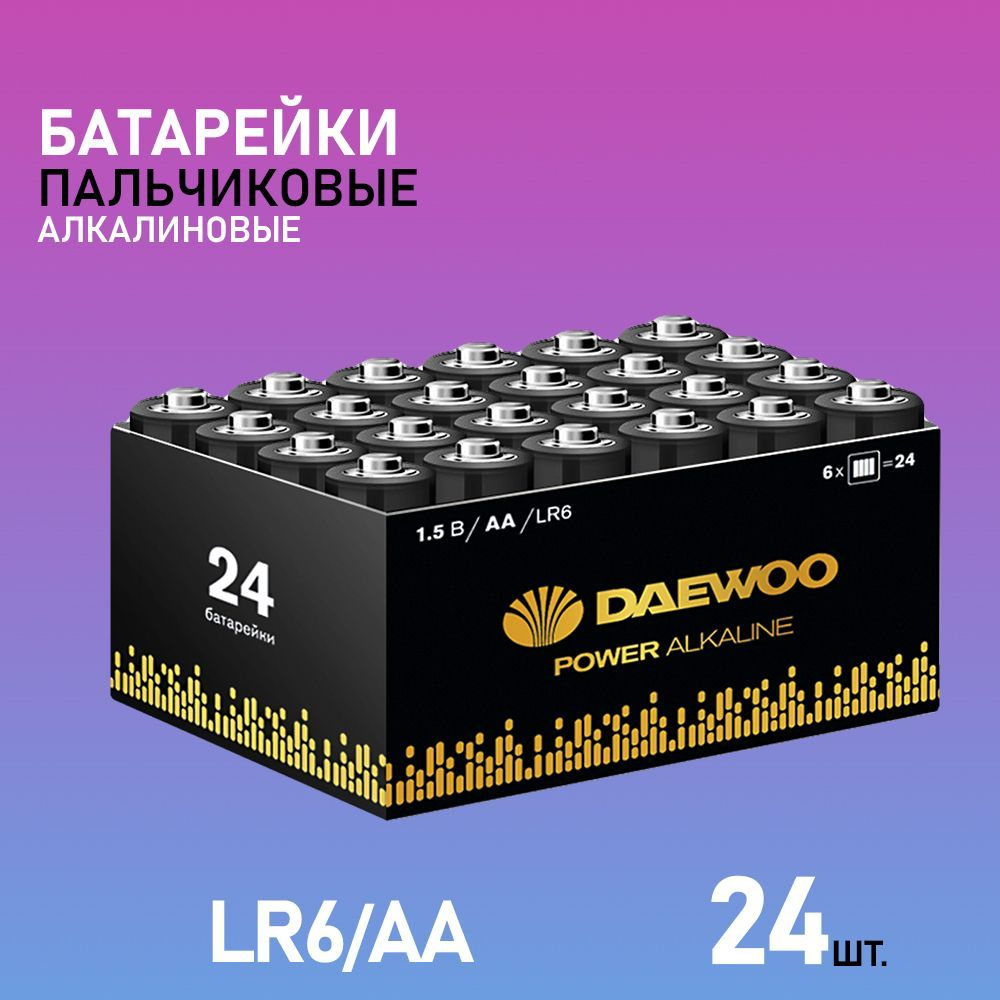 Daewoo Батарейка AA, Щелочной тип, 1,5 В, 24 шт #1