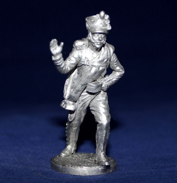 Коллекционная оловянная миниатюра, солдатик в масштабе 54мм( 1/32) Бомбардир (4 номер) армейской пешей #1