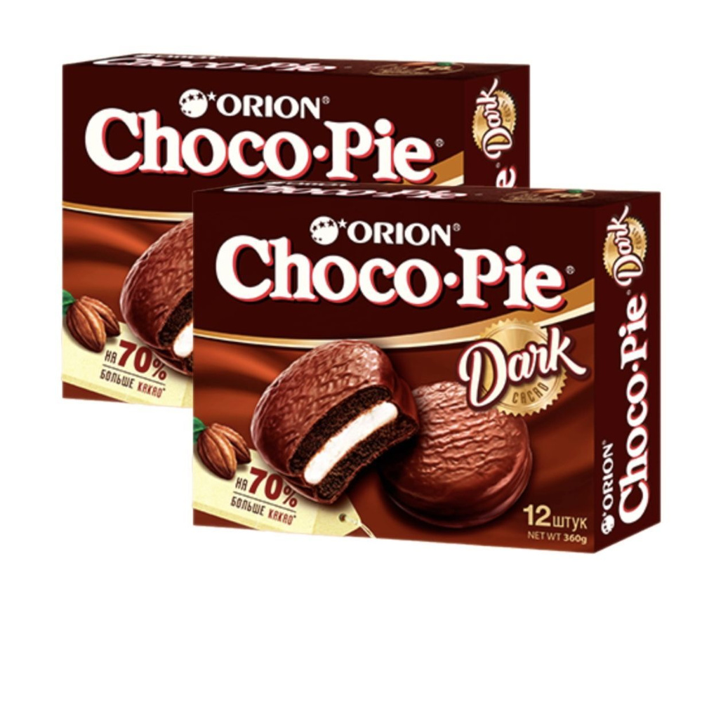 Orion Пирожное Choco Pie Dark, 360 г х 2 шт #1