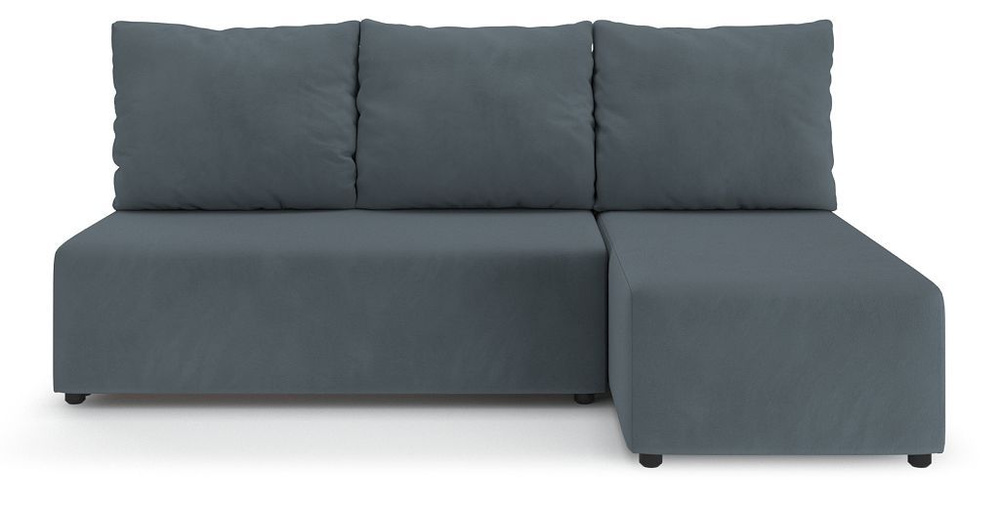 Угловой диван-кровать PUSHE раскладной Каир Lux, правый угол, велюр, серый Balance 996  #1