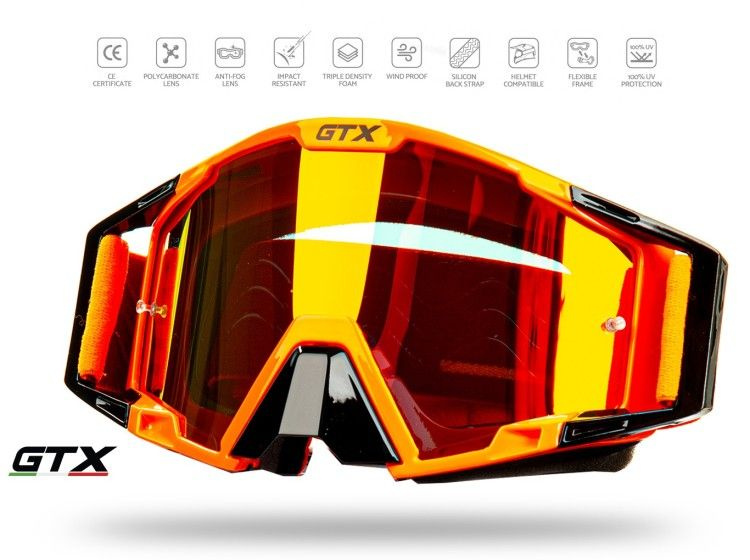 Очки Мотокросс GTX 5025 черно/оранжевые #1