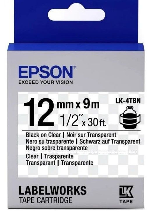 Epson LK-4TBN - C53S654012 картридж ленточный (C53S654012) черный на прозрачном 12 мм 9 м  #1