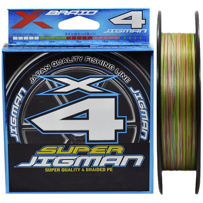 Шнур PE YGK X-BRAID Super Jigman X4 #1.5/25LB (200 м, 0.205 мм, 11.2 кг, многоцветный)  #1