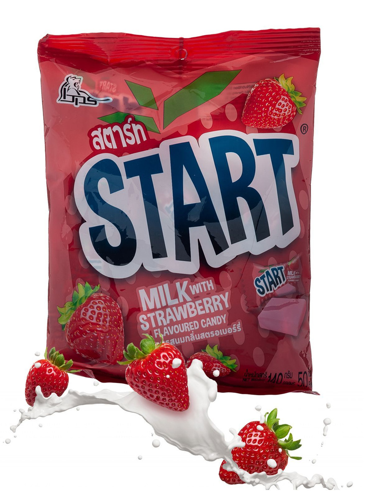 Конфета Boonprasert "Start" Milk&Strawberry со вкусом молока и клубники, 140 гр  #1