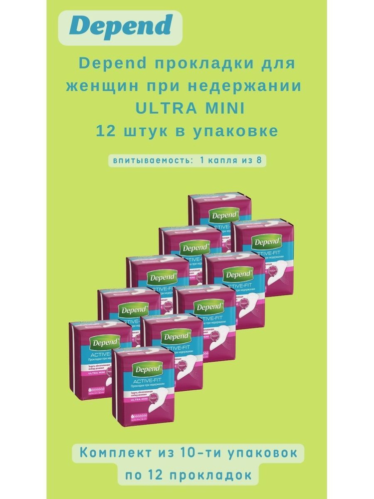 Прокладки при недержании Depend Ultra Mini 12шт #1