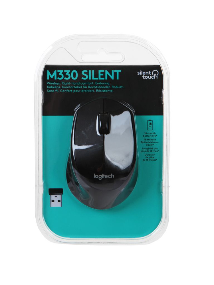 Мышь беспроводная Logitech M330 Silent Plus 910-004924, черный - купить ...