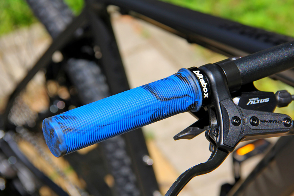 Грипсы для велосипеда Death Grip синие с локоном Mixed Blue, комплект  #1