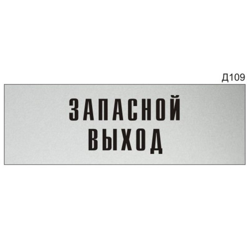 Информационная табличка "Запасной выход" на дверь прямоугольная Д109 (300х100 мм)  #1