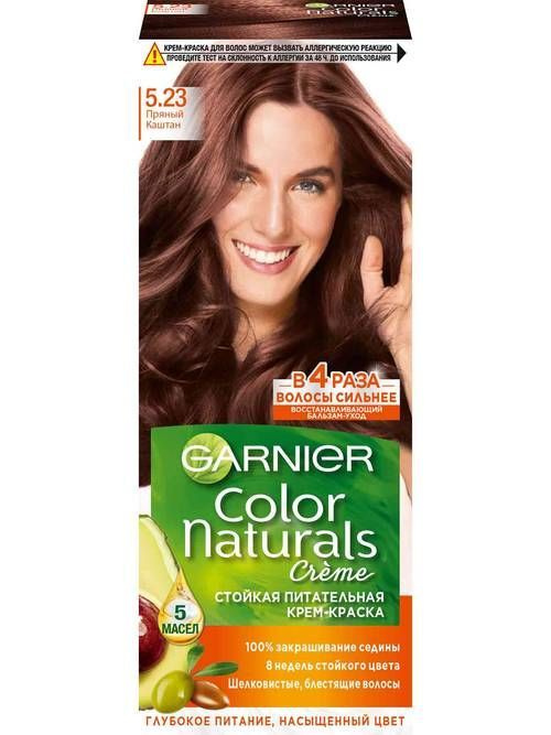 Крем-краска для волос Garnier Color Naturals 5.23 Розовое дерево (пряный каштан)  #1