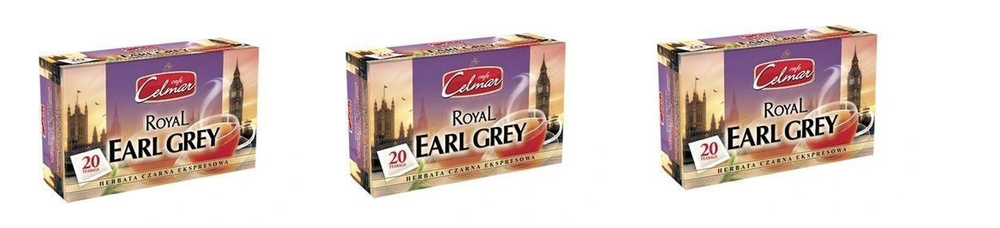 CELMAR Чай Black tea Earl Grey, 20х1,5 г, 3 упаковки #1