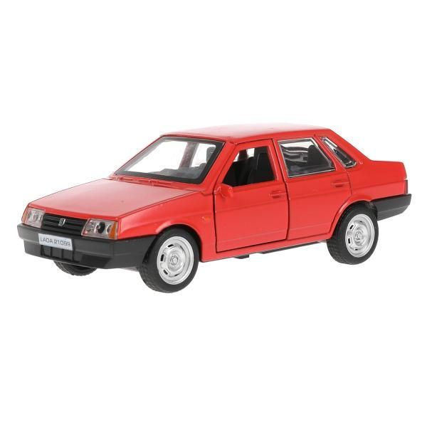 Машинка для мальчика металлическая ВАЗ-21099 "СПУТНИК" 12 см, красный,Технопарк  #1