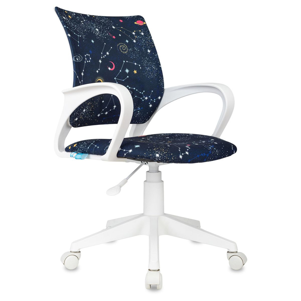Кресло детское Helmi HL-K95 R (W695) "Airy", спинка сетка/сиденье ткань с рисунком зодиак т.синий, пиастра, #1