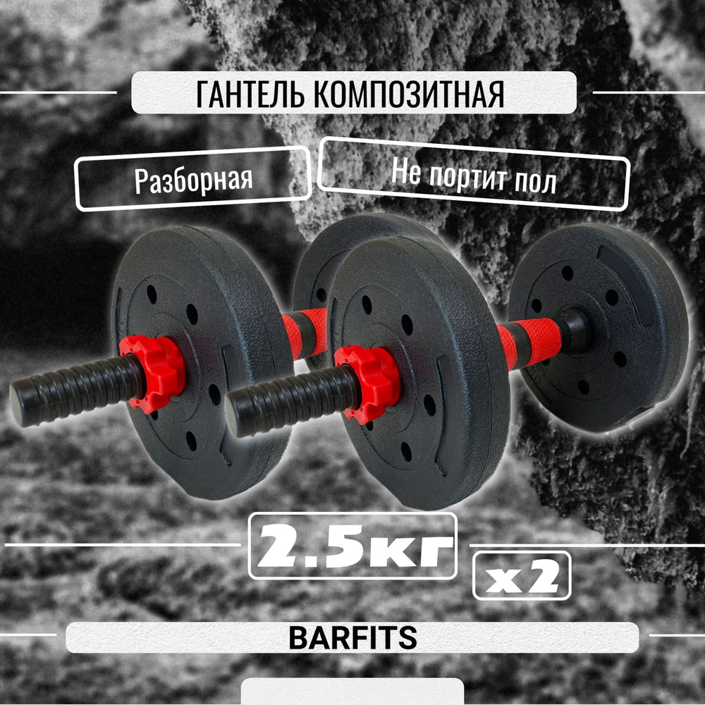 Barfits Гантели, 2 шт. вес 1 шт: 2.5 кг #1