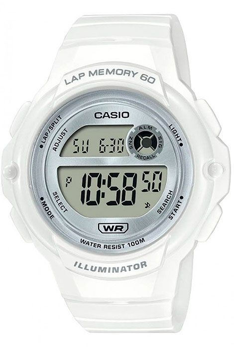 Электронные кварцевые женские наручные часы Casio LWS-1200H-7A1 с цифровой индикацией времени  #1