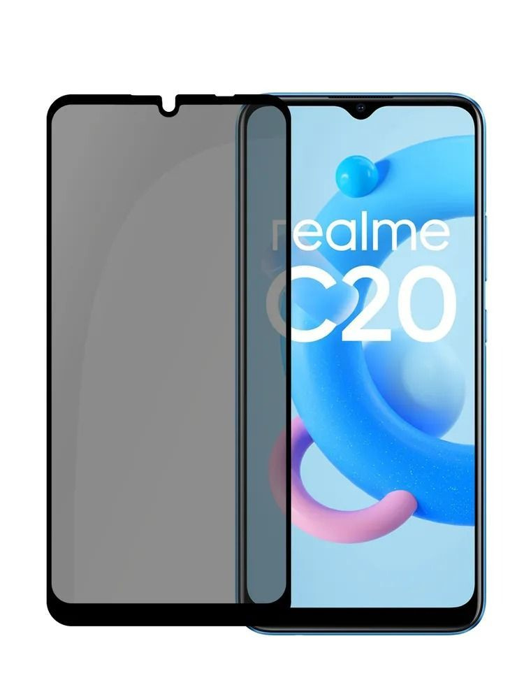 Защитное стекло антишпион для Realme С20 (Реалми ц20) с олеофобным покрытием  #1