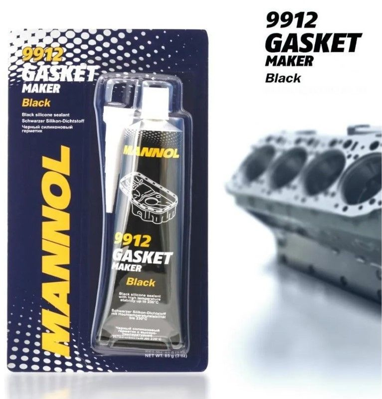 Герметик силиконовый черный MANNOL 9912 Gasket Maker Black, 1шт х 85г #1