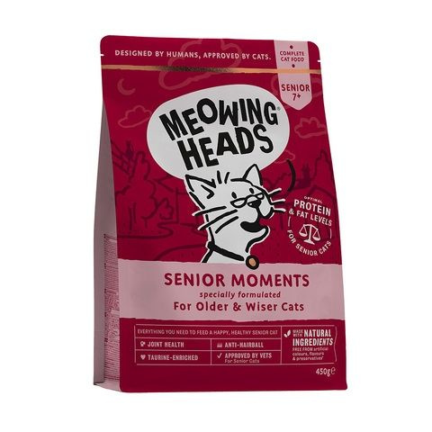 Meowing Heads "Senior Moments" - Для кошек старше 7 лет с лососем и яйцом "Мудрые года" 0,45 кг  #1