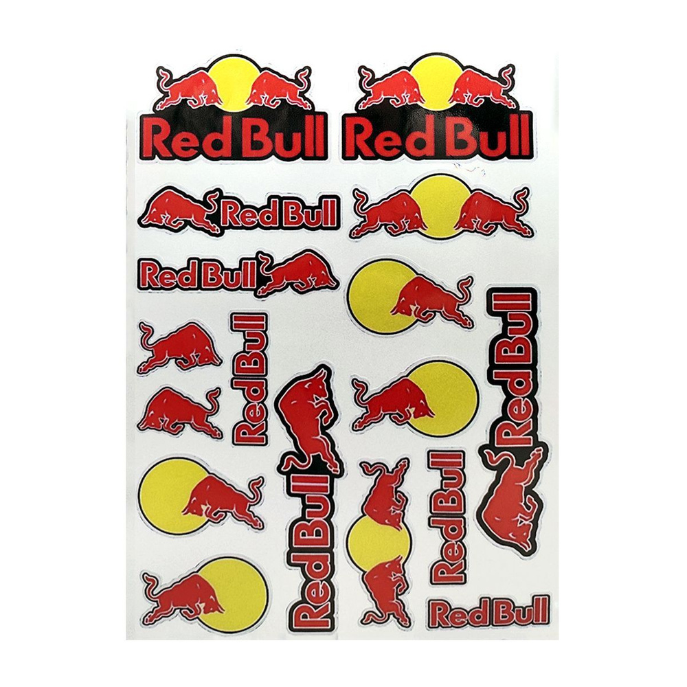 Наклейки для мотоцикла Red Bull 175*245 мм красные #1